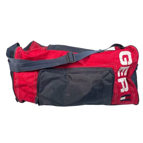 Vintage Tommy Hilfiger Duffle Bag Travel Gym Bag Large Spellout - Picture 1 of 16